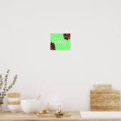 Poster Joyeuse journée de la mère en vert (Cuisine)