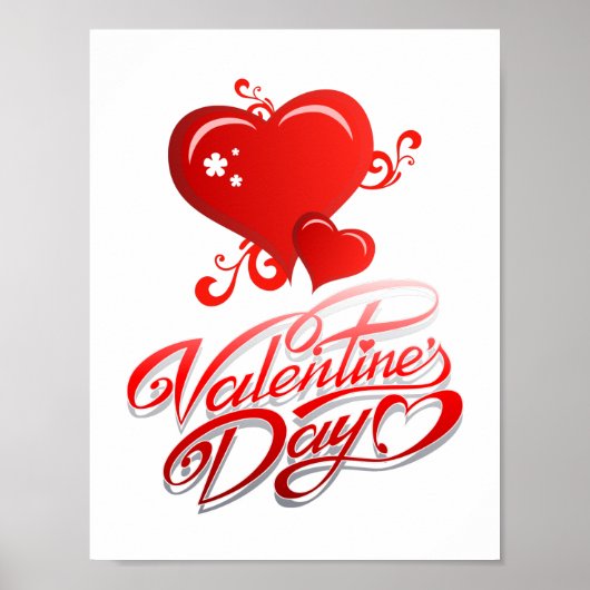 Poster joyeuse journée des valentines avec les coeurs rou (Devant)