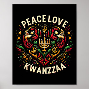 Poster Joyeuse paix de Kwanzaa avec amour Kwanzaa Amer af