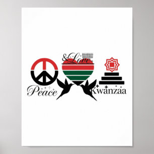 Poster Joyeuse paix de Kwanzaa avec amour Kwanzaa Amer af