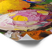 Poster Joyeuse Pâques mignonne Bunny Chick Peinture Eglis (Coin)