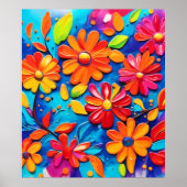 Poster Joyeuse peinture florale (Devant)