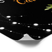 Poster Joyeuse retraite florale tournesol noir (Coin)