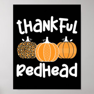 Poster Joyeuse rousse Thanksgiving Femme rousse 1