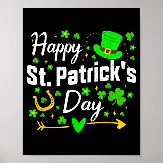 Poster Joyeuse Saint-Patrick hommes femmes trèfle irlanda (Devant)