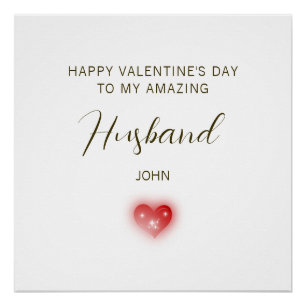 Poster Joyeuse Saint-Valentin à mon mari incroyable