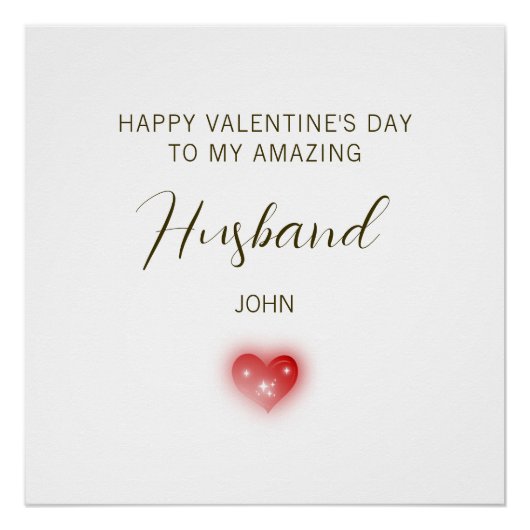 Poster Joyeuse Saint-Valentin à mon mari incroyable (Devant)