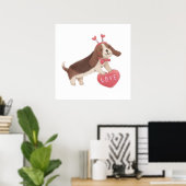 Poster Joyeuse Saint-Valentin avec Puppy (Bureau à domicile)