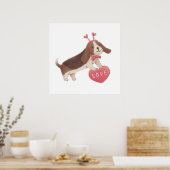 Poster Joyeuse Saint-Valentin avec Puppy (Cuisine)