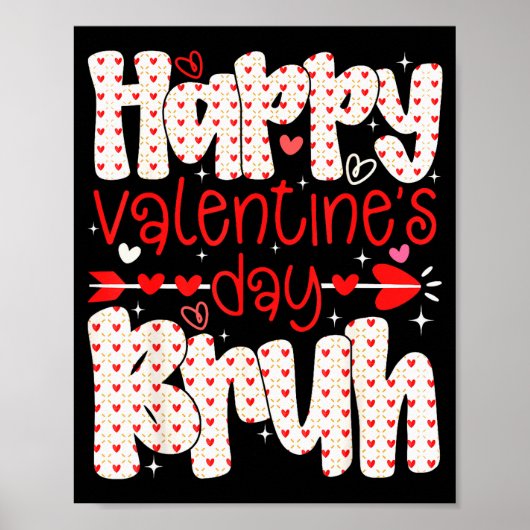 Poster Joyeuse Saint-Valentin Bruh Meme Cœur Rétro Garçon (Devant)