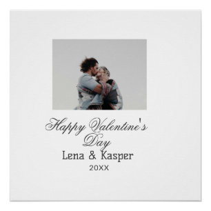 Poster Joyeuse Saint-Valentin couple photo moderne simple