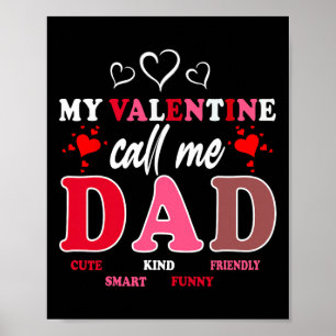 Poster Joyeuse Saint-Valentin Papa Mon Valentin Appelle-M