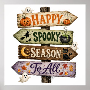 Poster Joyeuse Saison Effrayante à Tous Halloween