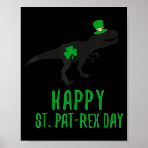 Poster Joyeuse st. pat-rex journée st. patricks day dinos
