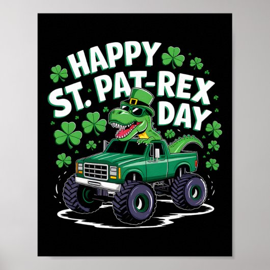 Poster Joyeuse St Pat-rex Patricks Day Dinosaure Monstre  (Devant)