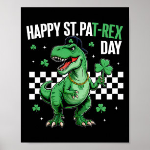 Poster Joyeuse St Pat T-rex Day Garçons Enfants Dinosaure