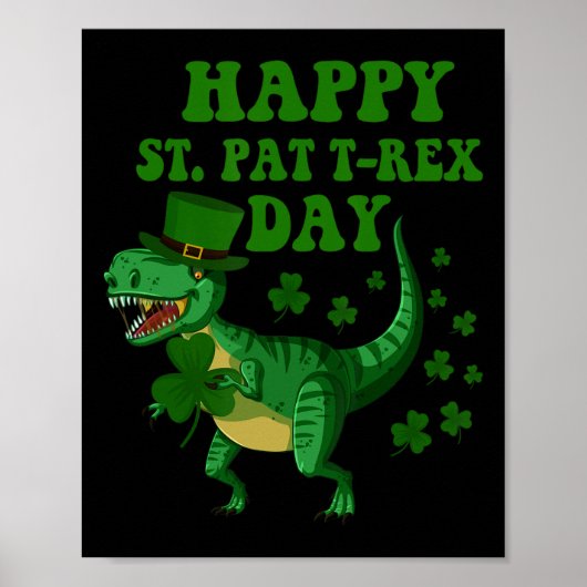 Poster Joyeuse St Pat Trex Day Dinosaure St Patricks Day (Devant)