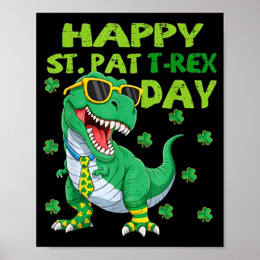 Poster Joyeuse St Pat Trex journée dinosaure St-Patrick j (Devant)