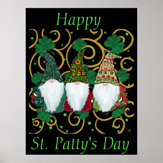 Poster Joyeuse St. Patrick GNOMES (Devant)