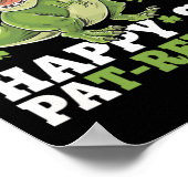 Poster Joyeuse St Patrick T-rex Et Trèfles St Patty (Coin)