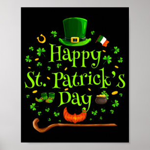 Poster Joyeuse st patricks day trèfle saint irlandais