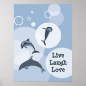 Poster Joyeusement Jumping Dolphins Live Laugh Love (Devant)