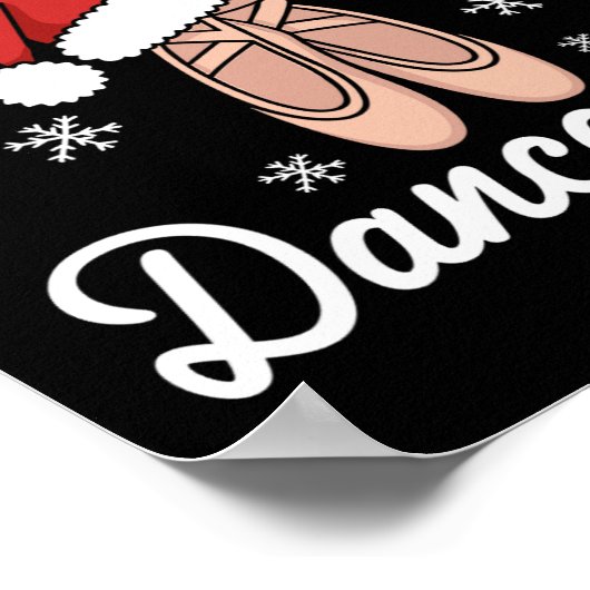 Poster Joyeuses danses Byllet Dancer Enseignant Noël Dan (Coin)