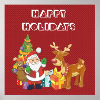 Joyeuses fêtes avec Père Noël et Reindeer