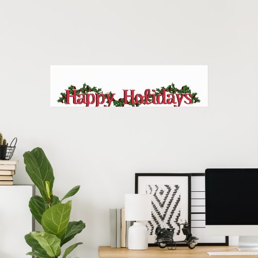 Poster Joyeuses fêtes Conception de texte (Bureau à domicile)