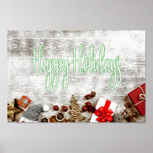 Poster Joyeuses Fêtes - Joyeux Noël, Meilleurs Vœux