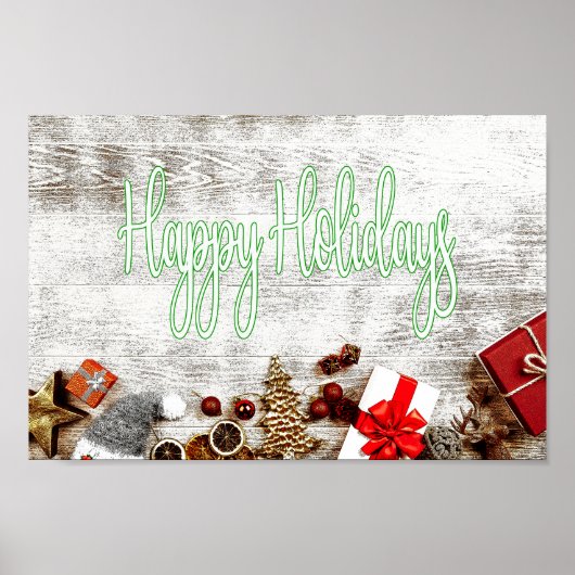Poster Joyeuses Fêtes - Joyeux Noël, Meilleurs Vœux (Devant)