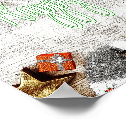 Poster Joyeuses fêtes - Joyeux Noël, saisons Salutation (Coin)