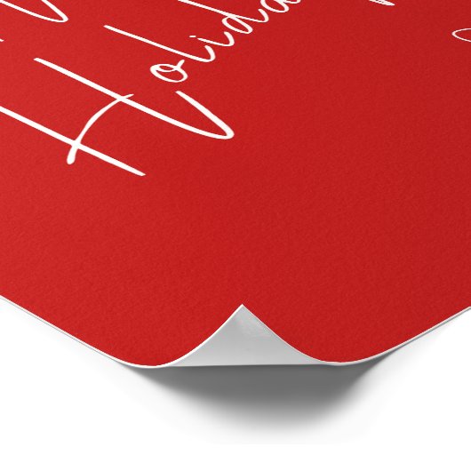 Poster Joyeuses fêtes Noël Rouge (Coin)