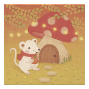 Poster Joyeuses journées d'automne avec souris