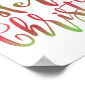 Poster Joyeuses lettres de Noël rouge et vert (Coin)