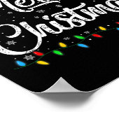 Poster Joyeuses lumières de Noël Santa Hat Noël Famille H (Coin)