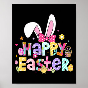 Poster Joyeuses Pâques 2026 Lapin Mignon de Pâques Femme