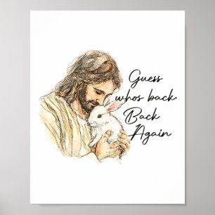 Poster Joyeuses Pâques Drôle Devinez qui est Ck Jésus Lap