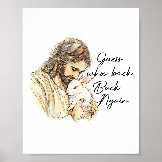 Poster Joyeuses Pâques Drôle Devinez qui est Ck Jésus Lap (Devant)