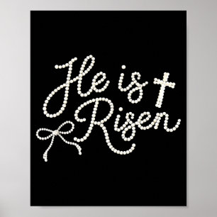 Poster Joyeuses Pâques il est ressuscité perle Jésus chré