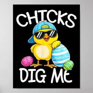 Poster Joyeuses Pâques Les poussins m'aiment Pâques Tout-