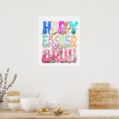 Poster Joyeuses Pâques mec (2), rétro, vintage (Cuisine)