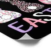Poster Joyeuses Pâques Mignon Léopard Rose Plaid Fleur La (Coin)