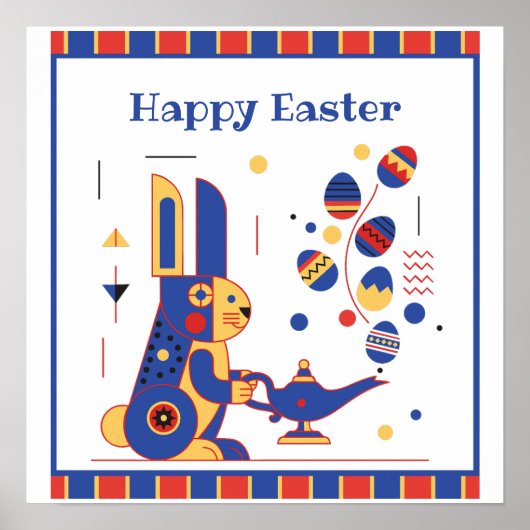 Poster Joyeuses Pâques Personnalisé Mignon (Devant)