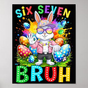Poster Joyeuses Pâques Six Sept Bruh Meme Lapin Garçon