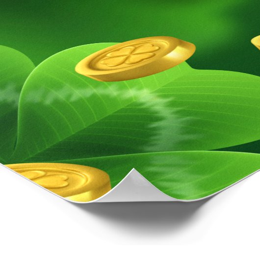Poster Joyeuses pièces d'or shamrocks de la Saint-Patrick (Coin)