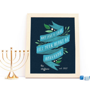 Poster Joyeuses Tidings Hanoukka personnalisée