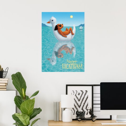Poster Joyeuses Vacances ! (Bureau à domicile)