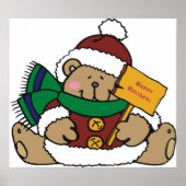 Poster Joyeuses vacances Ours de Noël (Devant)