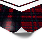 Poster Joyeuses Vacances Rouge Plaid (Coin)